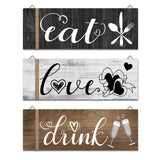 3Pcs Wall Decor Wooden Hanging Wall Sign Wooden Wall Art for Home Kitchen Dining Room Restaurant In Australia - Darrahopens