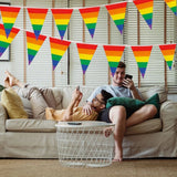 Rainbow Pride Pennant Flags Banner Gay Pride Pennant Banner for Bar Outdoor Party Garden Decorations In Australia - Darrahopens