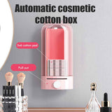 Automatic Cotton Pad Dispenser Press Out Makeup Cotton Holder Dispenser Cosmetic Cotton Pad Organizer