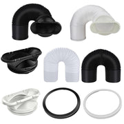 Exhaust Hose Flexible for Mobile Air Conditioning Devices Tumble Dryer Extractor Hood Black Card Ring