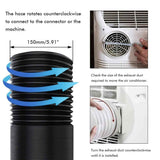 Exhaust Hose Flexible for Mobile Air Conditioning Devices Tumble Dryer Extractor Hood Black Card Ring In Australia - Darrahopens