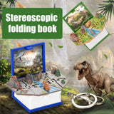 2Pcs Mini 3D Dinosaur Astronomy Book Keychains Miniature Book Keyring Purse Backpack Keychain Sensory Toy Stress Relief Toy for Kids Adults
