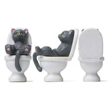 5Pcs Cat Sitting on Toilet Statues Mini Toilet Cat Figurines Desktop Ornaments Home Decor Cartoon Animal Garden Statues for Micro Landscape In Australia - Darrahopens