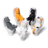 5Pcs Cat Sitting on Toilet Statues Mini Toilet Cat Figurines Desktop Ornaments Home Decor Cartoon Animal Garden Statues for Micro Landscape In Australia - Darrahopens