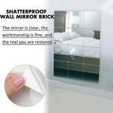 12Pcs Self Adhesive Mirror Tiles Acrylic Thick Shatterproof Mirror Stickers Mirror Sheets for Home Bedroom Living Room Bathroom Wall Decor