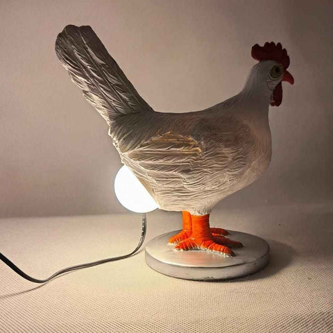 Chicken LED Lamp Resin Lifelike Chicken Laying Egg Night Light Novel Easter Halloween Christmas Bedroom Home Decoration In Australia - Darrahopens