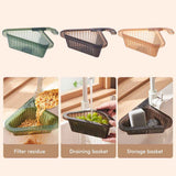 Sink Strainer Basket Triangular Corner Kitchen Sink Strainer Punch Free Sink Basket with Retractable Handle for Kitchen Bathroom In Australia - Darrahopens