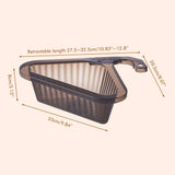 Sink Strainer Basket Triangular Corner Kitchen Sink Strainer Punch Free Sink Basket with Retractable Handle for Kitchen Bathroom