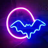 Halloween Neon Signs Moon and Bat LED Neon Lights USB Battery Powered Neon Light Sign for Wall Decor Room Bar Party Kids Gift In Australia - Darrahopens