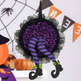 Halloween Wreath Witch Legs Wreath Front Door Ornaments Decorations Holiday Party Decor In Australia - Darrahopens