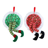 Christmas Wreath Hanging Elf Legs Wreath Front Door Ornaments Christmas Tree Hanging Decorations Holiday Party Decor