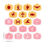 9Pcs 3D Cutters Halloween Pumpkin Biscuit Mould Fondant Baking Tool Baking Molds DIY Hand Press Biscuit Stamp