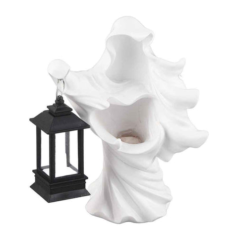 Resin Ghost with Lantern Resin Ghost Hell Messenger Statue Halloween Sculpture Garden Yard Decoration