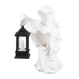 Resin Ghost with Lantern Resin Ghost Hell Messenger Statue Halloween Sculpture Garden Yard Decoration