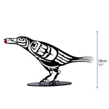 Metal Crow Figurine Crow with Berry Statue Desktop Decor Home Ornament Bird Silhouette Art In Australia - Darrahopens