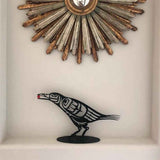 Metal Crow Figurine Crow with Berry Statue Desktop Decor Home Ornament Bird Silhouette Art In Australia - Darrahopens