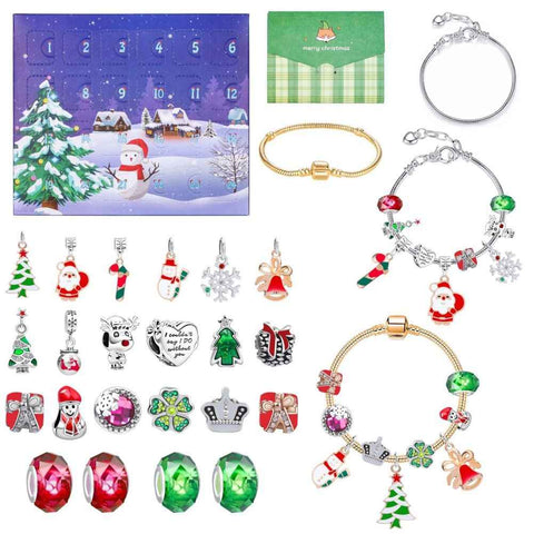 Christmas Advent Calendar DIY Charm Bracelet Making Kit for Kids 24 Days Christmas Countdown Calendar Jewelry Gifts for Girls In Australia - Darrahopens