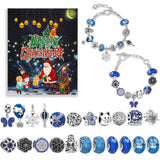 Christmas Advent Calendar DIY Charm Bracelet Making Kit for Kids 24 Days Christmas Countdown Calendar Jewelry Gifts for Girls
