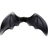 4Pcs Girls Halloween Cosplay Costume Dress Up Dress Black Mesh Skirt with Headband Bat Wing Wand Halloween Party Cosplay Props