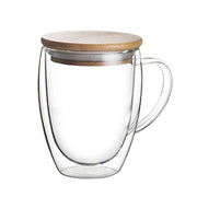 Transparent Double Wall Cup with Lid Thickened Coffee Cup Double Milk Cup In Australia - Darrahopens