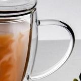 Transparent Double Wall Cup with Lid Thickened Coffee Cup Double Milk Cup In Australia - Darrahopens