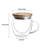 Transparent Double Wall Cup with Lid Thickened Coffee Cup Double Milk Cup