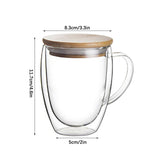 Transparent Double Wall Cup with Lid Thickened Coffee Cup Double Milk Cup