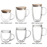 Transparent Double Wall Cup with Lid Thickened Coffee Cup Double Milk Cup