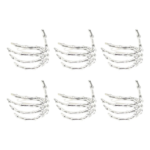 Wine Tableware Halloween Napkin Buckle Ghost Hand Napkin Ring Alloy Napkin Ring Silver