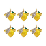 6 PCS Strawberry and Lemon Napkin Rings Alloy Napkin Rings Napkins Rings