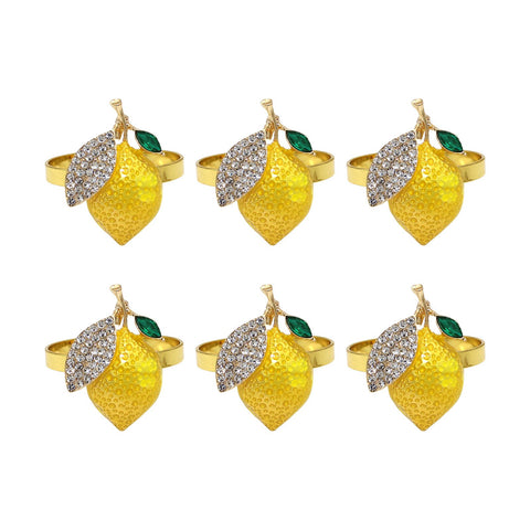 6 PCS Strawberry and Lemon Napkin Rings Alloy Napkin Rings Napkins Rings
