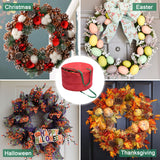 Storage Bag Durable Nylon Waterproof Tearproof Lightweight Portable Dual Zippers Christmas Wreath Storage Bag