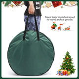Storage Bag Durable Nylon Waterproof Tearproof Lightweight Portable Dual Zippers Christmas Wreath Storage Bag