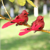 Imitation Feather Bird Multipurpose Fade Resistant Fake Feather Bird Ornament for Flowers Handicrafts Fairy Garden