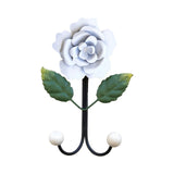 Wrought Iron Rose Flowers Double Hook Small Hook Door Behind Bathroom Kitchen Wall Perforation Free Porch Decoration