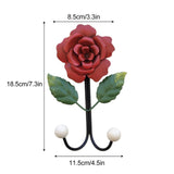 Wrought Iron Rose Flowers Double Hook Small Hook Door Behind Bathroom Kitchen Wall Perforation Free Porch Decoration In Australia - Darrahopens