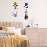 Wrought Iron Rose Flowers Double Hook Small Hook Door Behind Bathroom Kitchen Wall Perforation Free Porch Decoration In Australia - Darrahopens