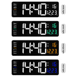 Large Screen Function Display Clock Living Room Wall Hanging Clock LED Display Remote Control Clock