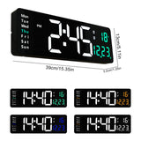 Large Screen Function Display Clock Living Room Wall Hanging Clock LED Display Remote Control Clock