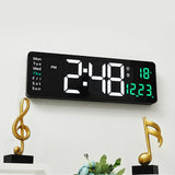 Large Screen Function Display Clock Living Room Wall Hanging Clock LED Display Remote Control Clock
