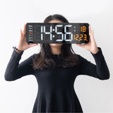Large Screen Function Display Clock Living Room Wall Hanging Clock LED Display Remote Control Clock