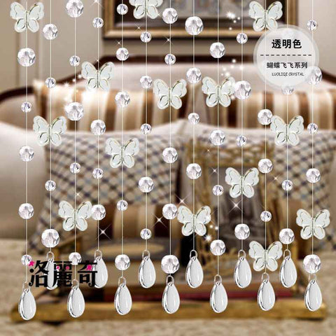 Butterfly Crystal Bead Curtain Living Room Entrance Partition Curtain Water Drop Pendant Hanging Curtain In Australia - Darrahopens
