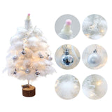 Feather Christmas Tree with Lamp String Artificial Christmas Tree Decoration Simulated Desktop Ornaments for Christmas Home In Australia - Darrahopens