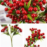 Christmas Berry Branches 3 Forks Simulation Foam Berry Picks Home Decoration In Australia - Darrahopens