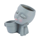 Dual Flower Pot Resin Cute Look Decorative Flower Planter for Home Balcony Courtyard In Australia - Darrahopens