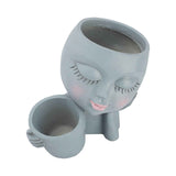 Dual Flower Pot Resin Cute Look Decorative Flower Planter for Home Balcony Courtyard In Australia - Darrahopens