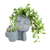 Dual Flower Pot Resin Cute Look Decorative Flower Planter for Home Balcony Courtyard In Australia - Darrahopens