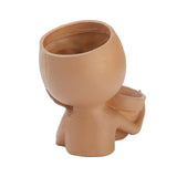 Dual Flower Pot Resin Cute Look Decorative Flower Planter for Home Balcony Courtyard