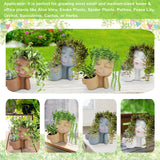 Dual Flower Pot Resin Cute Look Decorative Flower Planter for Home Balcony Courtyard