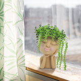 Mannequin Resin Cheek Resting Flower Pot Face Flower Pot